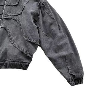 Strass personnalisé lavage à l'acide sweats à capuche hommes broderie Patch français éponge Streetwear Vintage en détresse sweats à capuche zippés PAR BS 2026 - Product Image 3