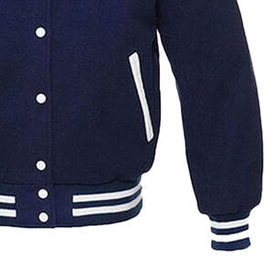 Chaqueta Varsity de Béisbol Letterman para Hombre, Azul, 100% Algodón y Lana, Estilo Urbano, Logotipo Personalizado, Diseño Moderno de Invierno - Product Image 6