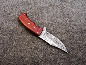 Handmade Damascus Steel Fixed Blade Hunting <b>Knife</b> Red Wood Handle Embossed Leather Sheath Skinner Bushcraft Camping <b>EDC</b> <b>Knife</b> - Product Image 3
