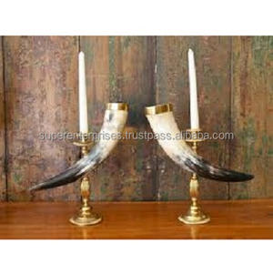 Bougeoirs élégants en métal de conception de corne noire blanche exclusive pour la maison hôtel villas mariage bougeoirs parfumés décoratifs - Product Image 1