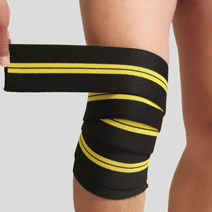 Bandages de genou à marque privée, en tissu respirant et anti-humidité, vente en gros, bandages de compression pour les jambes pour le cross-training - Product Image 4