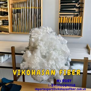 3D HCS White Hollow Conjugated Siliconized Polyester Staple Fiber Grade Vikohasan Manufacturer GRS OEKO-<b>TEX</b> Certified Fiber - Product Image 4