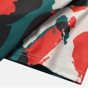 T-shirt d'été pour homme, coupe ajustée, coton/polyester élastique, t-shirt de performance athlétique, manches courtes, évacuation de l'humidité, entraînement en salle de sport - Product Image 5