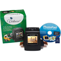 Escáner de Películas Virtuoso, Resolución de 22MP, Escanea Diapositivas y Negativos de Películas de 35mm, 110, 126 y Super 8, Pantalla LCD de 2.4'', Incluye Tarjeta de 8GB
