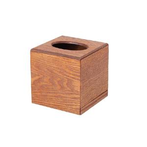 Caja de pañuelos cuadrada de madera con apertura ovalada, dispensador de servilletas rústico hecho a mano para decoración del hogar, oficina y restaurante - Product Image 4