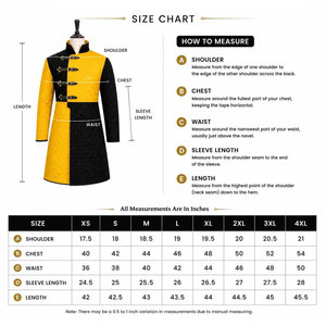 Manteau matelassé médiéval pour homme, de haute qualité, noir et jaune, veste de guerrier fantastique, costume de cosplay Renaissance, fait main - Product Image 6