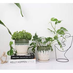 Pot de fleurs en céramique de haute qualité avec surface polie et lisse. Pot de fleurs décoratif en céramique pour chambre, salon et bureau. - Product Image 3