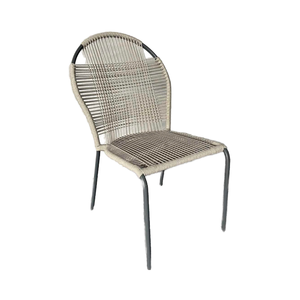 Sillas de comedor de acero portátiles duraderas para exteriores, asientos modernos impermeables ecológicos para jardines, cafeterías, restaurantes, hoteles, villas - Product Image 1