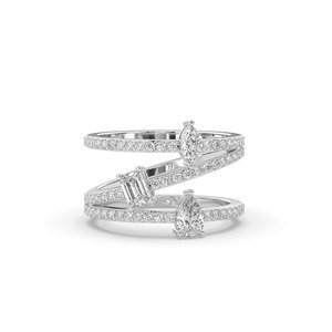 Luxury 2 Carat <b>Emerald</b> Cut Lab Created Diamond Women's <b>Ring</b> 925 <b>Silver</b> Plated Gold Unique Design Wedding Band IGI Certified - Product Image 1
