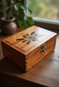 Custom Hand Painted Wooden Gift <b>Box</b>, Artisan Decorative Storage Case for Jewelry, <b>Keepsakes</b>, Wedding Return Gifts & Festive Pack - Product Image 4