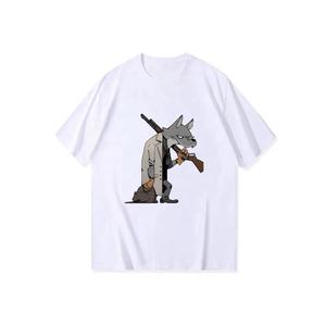 Camiseta de gran tamaño con hombros caídos para hombre, camiseta de corte cuadrado de peso pesado, estampado de pantalla personalizado, logotipo, ropa de calle, estilo 100% algodón en blanco - Product Image 4