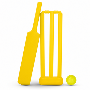 Kit de Críquet para Niños, Bate de Plástico, Pelota, Juego de Críquet para Niños, Juego para Interiores, Playa, Jardín, para Todas las Edades - Product Image 1