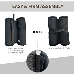 Sacchi di Sabbia Neri Resistenti da 15 kg per Ancoraggio Tende, Set da 4 per Gazebo e Tende - Product Image 5