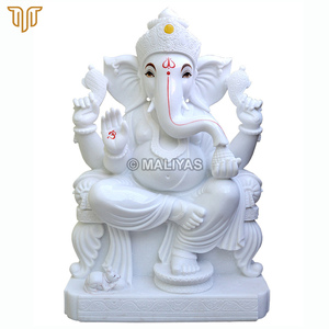 White Marble Ganesh Statue | Handcrafted Lord Ganesha Idol | Premium White Marble Ganpati Murti for Home Temple, Pooja & Spiritu - Product Image 3