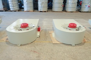 Support OEM 250 ° C-300 ° Ventilateur centrifuge à flux mixte JET PL-C-85-4 blanc avec acier CT3 pour l'extraction des fumées dans les sous-sols - Product Image 2