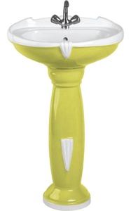 Fregadero de Pedestal de baño, lavabo de cerámica rústico de Color rosa, independiente, de fábrica india, novedad - Product Image 6