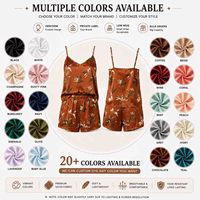 Ensemble de pyjama en satin imprimé sur mesure pour femmes, fabricant de vêtements de nuit en marque privée OEM ODM