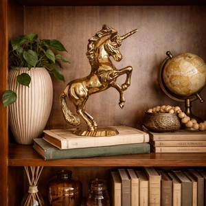 Figurine licorne en laiton, objet décoratif artistique de luxe pour salon et comptoir d'accueil - Product Image 2