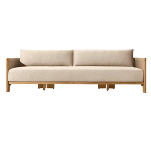 Contemporary Style Solid Teak <b>Outdoor</b> Curved <b>Sofa</b> with Rope Woven Design Luxury Patio Lounge Furniture Waterproof Cushion - Product Image 1