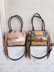 Hand Tooled Carving Leather Fringe Handbag Cowhide Leather Gypsy <b>Boho</b> Vintage Handmade Designer Tote <b>Bag</b> Stylish <b>Bags</b> - Product Image 5