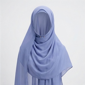 Women Solid Color Chiffon Hijab Breathable Daily Wear Islamic Scarf Shawl - Product Image 1