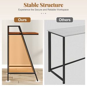 โต๊ะทำงานคอมพิวเตอร์แบบ 2 ชั้น สำหรับใช้ในบ้าน สำหรับผู้ใช้คอมพิวเตอร์ เหมาะสำหรับพื้นที่ขนาดเล็ก - Product Image 6