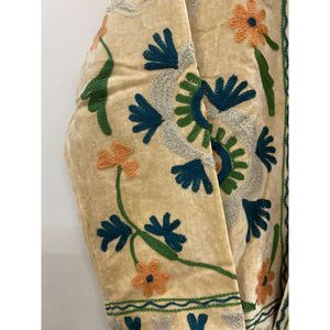 Hand Embroidered <b>Velvet</b> Knitted Cotton <b>Jacket</b> Women Mandarin Collar Full Sleeve Floral Pattern Open Front Prairie Winter/Spring - Product Image 2