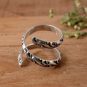 SHYAM JEWELRS Handmade <b>925</b> Sterling <b>Silver</b> Luxury Arthritis Splint <b>Ring</b>-Adjustable Spiral Knuckle Support for Joint Pain - Product Image 2