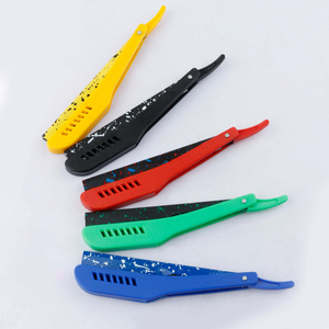 Durable Barber Supply Plastic Handle Razor Folding Handle Design Comfortable <b>Grip</b> For Grooming Care - Product Image 4