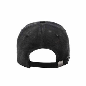 Casquette de baseball en denim noir délavé vintage, 6 panneaux, réglable, effet usé, unisexe, en coton, style décontracté - Product Image 5