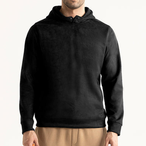 Custom Logo <b>Men's</b> Loose Casual Hooded Winter Sweatshirt Solid Pattern Top Embroidered Dye Techniques Lined Hot Selling - Product Image 1