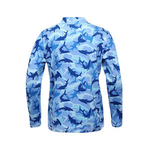 Camiseta de Pesca con Cuello Alto, Sublimada en Naranja y Amarillo, 100% Poliéster Spandex, Manga Larga, UPF 50+, Alto Rendimiento - Product Image 4