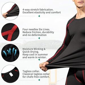 Men's Compression Long Sleeve Performance Shirt Premium Quick Dry Compression Base <b>Layer</b> <b>Top</b> Men's Athletic Compression Training - Product Image 4