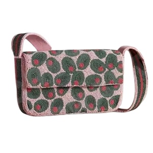 กระเป๋าสะพายไหล่ลูกปัดสีชมพูทนทานพร้อมเมล็ดลูกปัดปักลายกระเป๋าถือมีเอกลักษณ์ไม่ซ้ำใครด้วยแฟชั่นเรืองแสง - Product Image 1