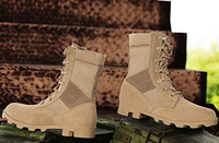 Bottes tactiques en cuir pour hommes QUICK WAY INDUSTRIES, à lacets, imperméables, pour la randonnée en désert et en jungle, hautes, beige, 42/9