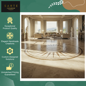 El Mejor Piso de Mármol de Lujo para Superficies, Ecológico, Impermeable, Medallón Decorativo Hecho a Mano para Entrada, Vestíbulo o Centro de Ambiente - Product Image 2