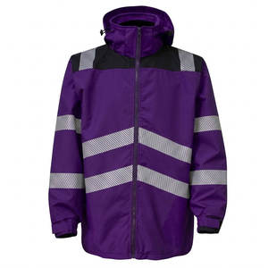 Chaqueta de Trabajo de Alta Visibilidad, Reflectante, con Capucha, Resistente al Viento, Impermeable, Transpirable, 100% Poliéster, Protección Contra Incendios - Product Image 1
