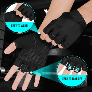 ถุงมือฟิตเนสผู้ชายแบบ OEM ครึ่งนิ้ว วัสดุยืดหยุ่น กระชับมือ ผิวสัมผัสกันลื่น แห้งเร็ว เหมาะสำหรับการฝึกความแข็งแรงสูง - Product Image 4