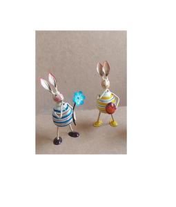 Juego de Figuras de Conejos de Pascua de Hierro Hechas a Mano para Decoración del Hogar, Sala de Estar, Cumpleaños, Aniversario, Diwali y Año Nuevo - Product Image 2