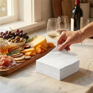 Biodegradable Recycled Paper Napkins 3 Ply Party Disposable Paper Napkins High Quality Disposable Table Napkins Supplier - Product Image 2