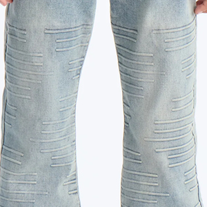 Pantalon en jean décontracté style urbain avec poches, vente en gros de vêtements à prix abordable, pantalon pour garçons avec logo personnalisable, collection 2026 - Product Image 4