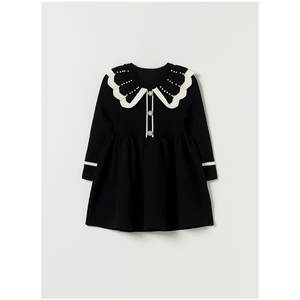 Vestido Estilo Coreano OZKIZ para Niñas, Diseño Sólido con Decoración de Botones, Moda Infantil para 2-6 Años, Primavera/Otoño, Venta al Por Mayor - Product Image 1