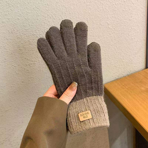 Korean Style <b>Warm</b> Touch Screen Winter Knitted Plus Velvet Thickened Student Cycling Windproof and Cold-proof Fashionable <b>Gloves</b> - Product Image 6