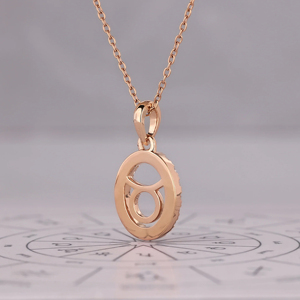 Collar con Colgante del Signo Zodiacal Tauro Chapado en Oro Rosa con Cristales de Estrás, Cadena Clásica, Joyería para Uso Diario de Mujer - Product Image 2