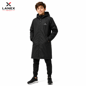 Kids Waterproof Winter Swim Parka Jacket with Hood Custom Long Coaches <b>Coat</b> Windproof Fleece Lined Warm Changing <b>Robe</b> for Sports - Product Image 1