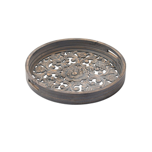 Bandeja de Servicio Redonda de Madera MDF de Diseño Único, Alta Calidad y Precio Atractivo para Restaurantes y Hoteles, de Exportador Indio - Product Image 1
