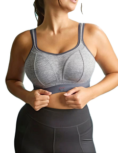 Soutien-gorge de sport gris avec dos nageur, soutien élevé pour l'entraînement - Product Image 2