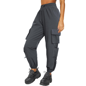 Plus Size Women High Waist Yoga Cargo Leggings Four-Way Stretch Fitness Workwear Solid Elastic Sports <b>Pants</b> with Pockets - Product Image 2