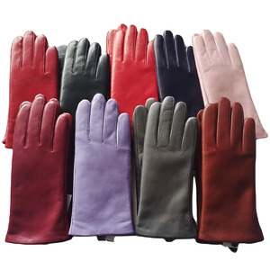 Leather <b>Gloves</b> Wrist Length Plain Style Unlined Winter Daily Use Multiple Colors Available - Product Image 1