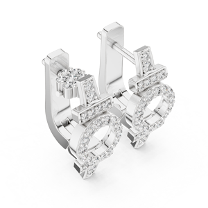 Pendientes de Aro Geométricos de Diamantes de Lujo en Oro Blanco, Joyería Fina para Bodas de Mujer - Product Image 2